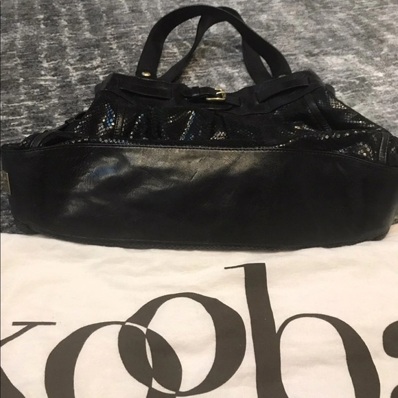 KOOBA Snake/ Leather Shoulder Handbag - Picture 2 of 8